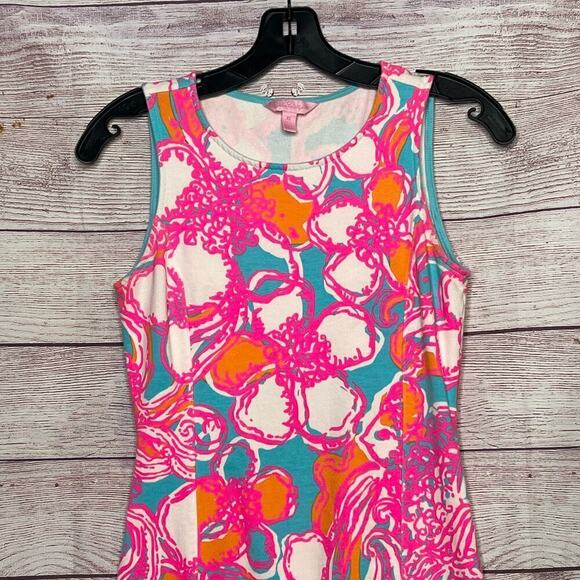 Lilly Pulitzer Feeling Tanked Groovy Floral Shift Terry Cloth Dress Size XS - Picture 6 of 12